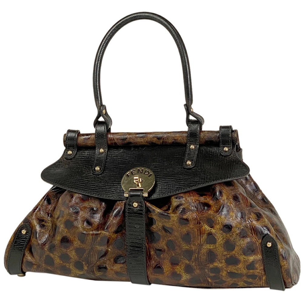 Fendi Bolsa Magic Handbag Leather Brown